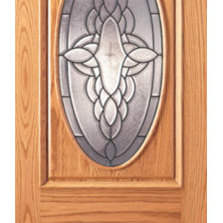 Mahogany Oval Lite Entry Single Door - Front Doors