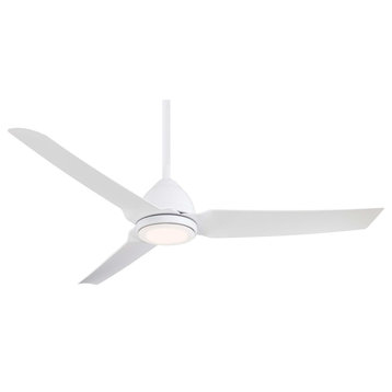 Minka Aire Java LED 54" Indoor/Outdoor Ceiling Fan With Remote Control, Flat Whi