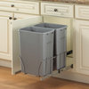 Slide-Out Waste & Recycling Bin/Non-Lidded in Frosted Nickel