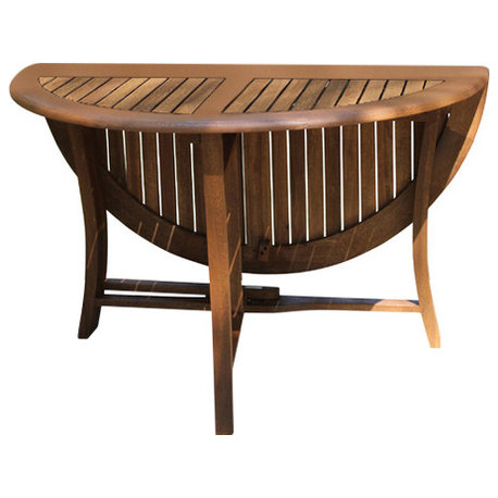 Outdoor Interiors Round Eucalyptus Folding Table, 48"