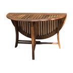 Outdoor Interiors Round Eucalyptus Folding Table, 48"