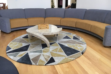 Example of a trendy family room design in New York