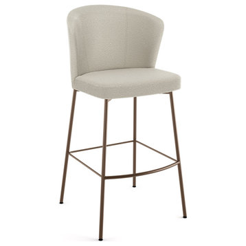 Amisco Camilla Counter and Bar Stool, Cream Boucle Polyester / Bronze Metal, Counter Height