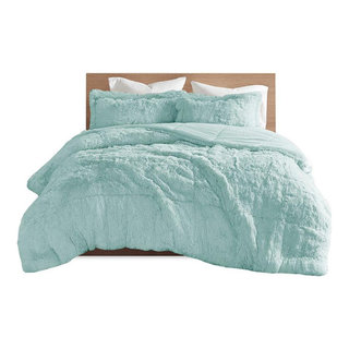 True North by Sleep Philosophy Addison Full/Queen Ivory Pintuck Sherpa Down Alternative Comforter Set