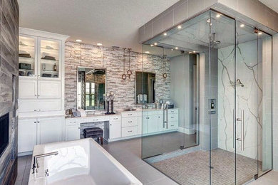 Inspiration for a contemporary bathroom remodel in New York