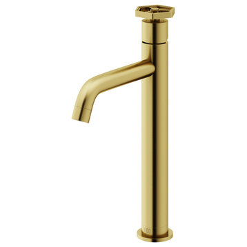 VIGO Ruxton Vessel Bathroom Faucet, Matte Brushed Gold