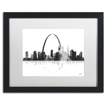 Watson 'St Louis Missouri Skyline' Art, Black Frame, 16"x20", White Matte