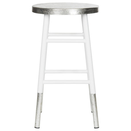 Safavieh Kenzie Silver Dipped Counter Stool, White