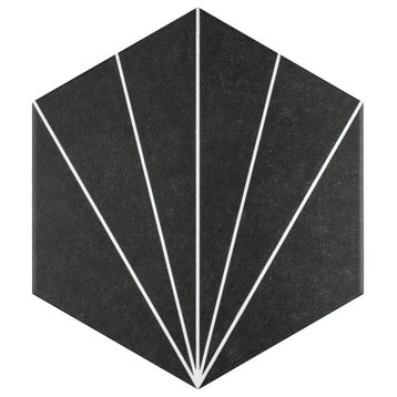 Aster Hex Nero Porcelain Floor and Wall Tile