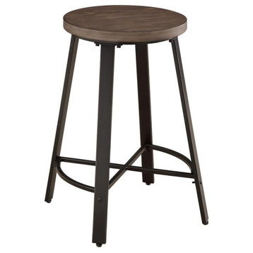 Lexicon Chevre Wood Counter Height Stools in Burnished Brown (Set of 2)