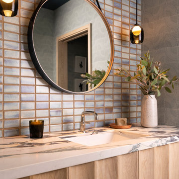 Boulevard Oaks Powder Room with Ann Sacks Tile