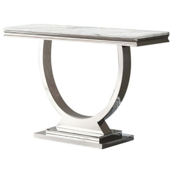 Hanly Console Table White Silver