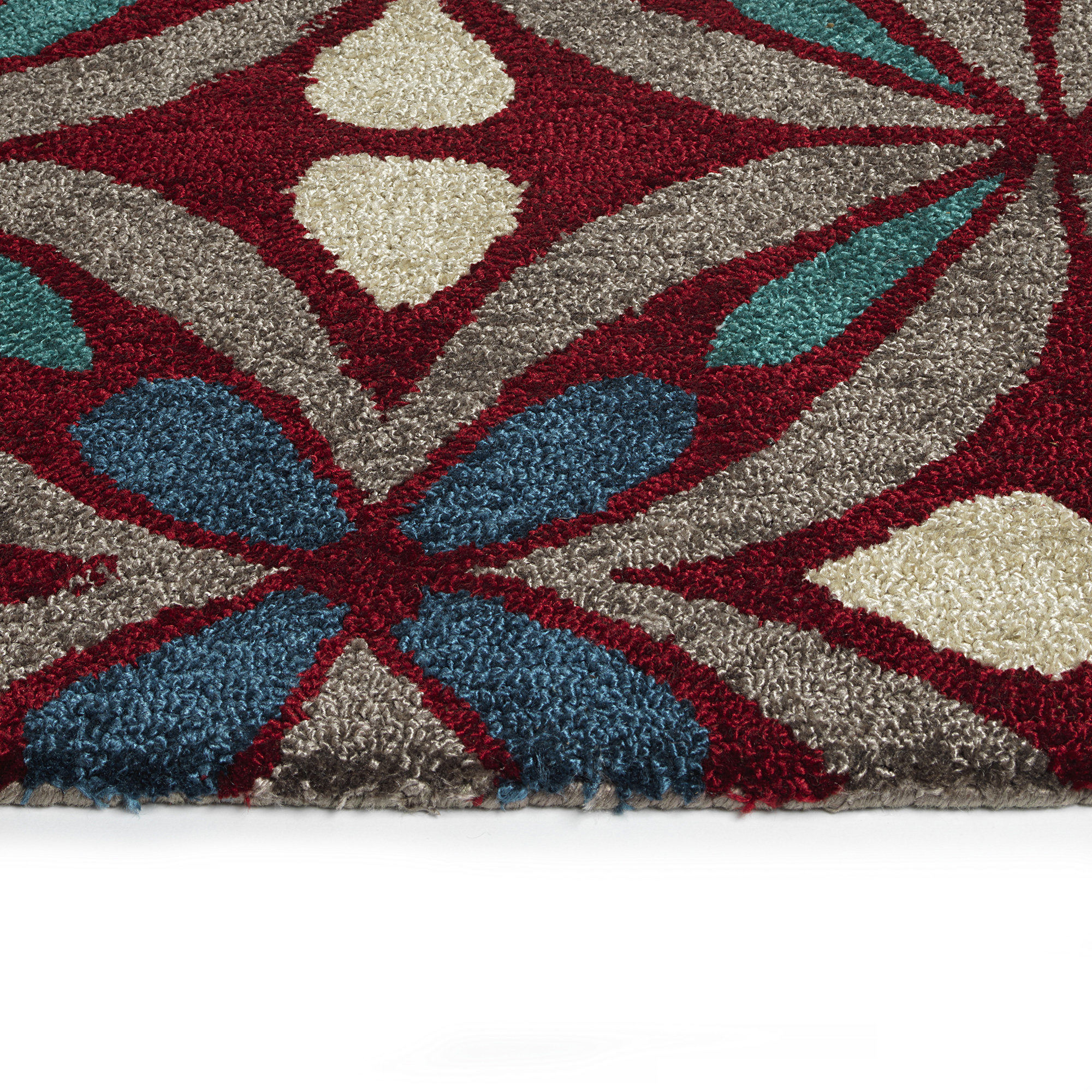 Peranakan Tile Collection Red 2' x 3' Rectangle Indoor-Outdoor Throw ...