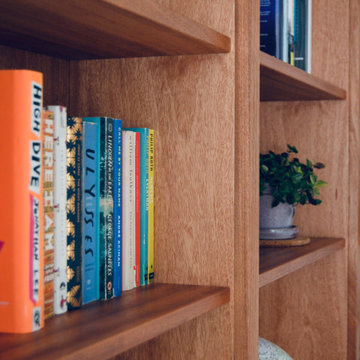 Sapele Contrast Corner Cabinetry & Shelving System