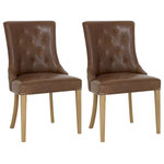 Bentley Designs - Westbury Oak Upholstered Arm Chairs, Tan, Set of 2 - Westury Rustic Oak Upholstered Arm Chair Tan (Pair) is part of a versatile and stylish dining range beautifully crafted in Rustic Oak. The range offers a variety of tables, chairs and cabinets, featuring bespoke handles, classically styled turned legs and Blum soft-closing drawer runners.