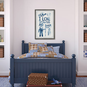 "Astronaut's Love" Framed Painting Print