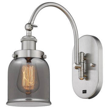 Bell Sconce, Brushed Satin Nickel, Plated Smoke, Plated Smoke
