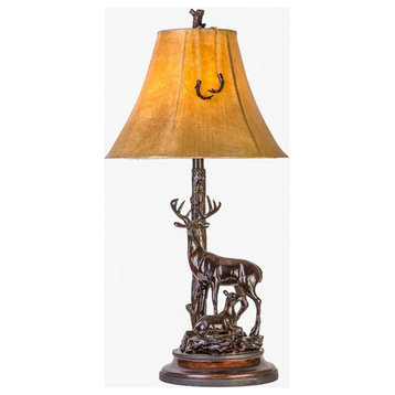 Vintage Direct  32.25 in. Grand Buck & Doe Table Lamp