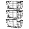 Oceanstar Stackable Metal Wire Storage Basket Set