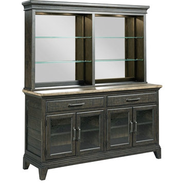 Kincaid Furniture Plank Road Rockland Buffet With Hutch, Charcoal