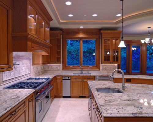 Traditional Kitchen Design Ideas & Remodel Pictures with Medium Tone ...