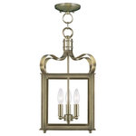 Livex Lighting - Livex Lighting 4313-01 Garfield - Three Light Convertible Pendant - Canopy Included: TRUE  Canopy DGarfield Three Light Antique Brass *UL Approved: YES Energy Star Qualified: n/a ADA Certified: n/a  *Number of Lights: Lamp: 3-*Wattage:60w Candelabra Base bulb(s) *Bulb Included:No *Bulb Type:Candelabra Base *Finish Type:Antique Brass