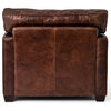Hemingway Rustic Lodge Cigar Brown Leather Brass Nailhead Armchair