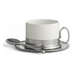 Arte Italica Tuscan Cappuccino Cup & Saucer with Spoon - Dinnerware