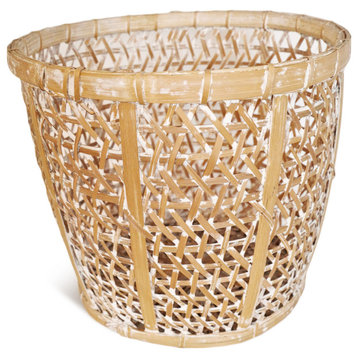Bamboo White Wash Basket Medium