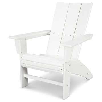Polywood Modern Curveback Adirondack Chair, White