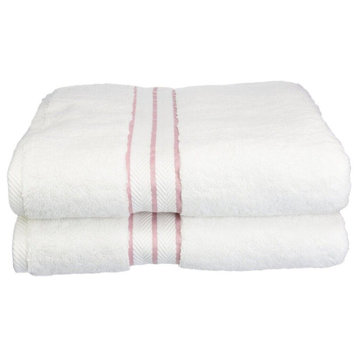 2 Piece Hotel Collection Turkish Cotton Towel, Tea Rose