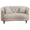 Pemberly Row Modern Fabric Sloped Arm Upholstered Loveseat in Gray