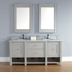 72 inch Dove Gray Double Bathroom Vanity Optional Countertops - Bathroom Vanities And Sink Consoles
