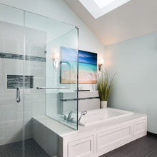 bathroom window treatments over tub