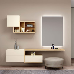 Bespoke Dressing Table with Custom Storage in Creama Beige by Inspired Elements - Dressing Tables