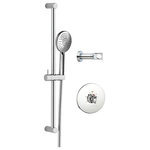 MCN Faucets - Fresh Thermostatic Handheld Shower Set, Polished Chrome - Confident lines, sleek polished chrome, and effortless elegance make the Fresh Thermostatic Handheld Shower Set a modern day treasure. Including the base, knob, and gorgeous handheld shower, this system locks in and maintains your desired water temperature precisely to prevent any unpleasant hot or cold surprises. With simple yet alluring geometric inspired design, its versatility and eye-catching sophistication helps transform your bathroom into the luxurious contemporary paradise of your dreams. Authentically crafted in Italy.
