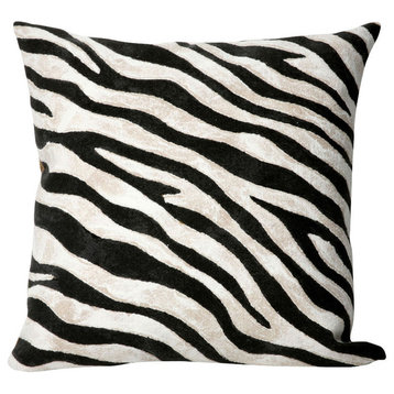 Visions I Zebra Pillow, Black, 20"x20"