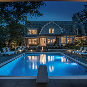 Glen Ellyn Swimming Pool, Spa Inside Pool, Pergola