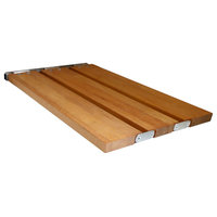 29" x 15" Removable Tri-Fold Tub Seat, White Molded 4" Slats, Teak Wood