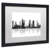Watson 'Houston Texas Skyline BG-1' Art, Black Frame, 16"x20", White Matte