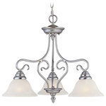 Livex Lighting - Coronado Chandelier, Brushed Nickel - Classic brushed nickel three light chandelier paired with white alabaster glass. Timeless in its vintage appeal, this light is stylish for both new and restored homes.