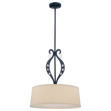 Lite Source LS-19642 Three Light 73.25" Down Lighting Pendant - Black