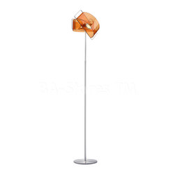 Gloss Floor Lamp with Acrylic Shade - Floor Lamps