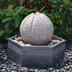 Solid Modern Stone Fountains crafted from Granite - Comet Falls - Outdoor Fountains And Ponds