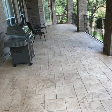 Elegant Stamped & Stained Decorative Concrete Overlay: San Antonio, TX
