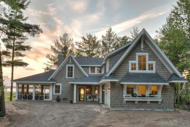 Example of a beach style exterior home design in Minneapolis