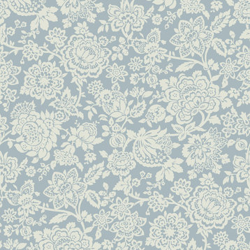 Laura Ashley Trailing Laurissa Wallpaper, Pale Seaspray Blue