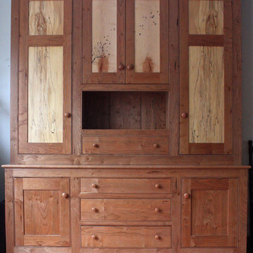 Cherry and spalted maple shaker style hutch