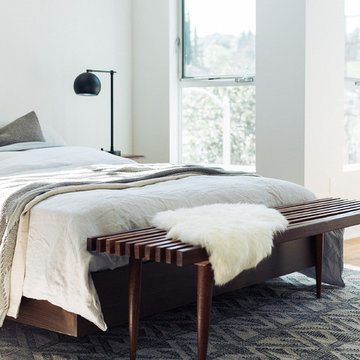 Midcentury Modern Tonal Bedroom with Gumball Lamp