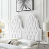 Tufted Headboard, King Size, Velvet, White, Modern Contemporary, Bedroom Master